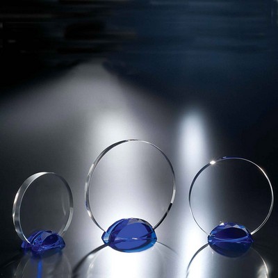 5" Blue Crispy Crystal Award