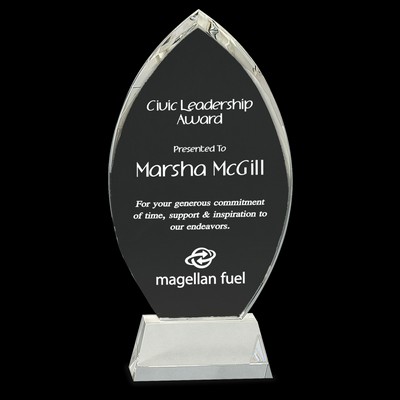 Crystal Oval Award on Clear Base (10¼")