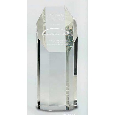 Clear Crystal Octagon Tower Award (8.5")