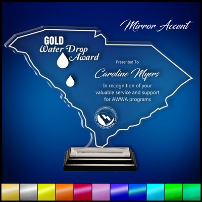 10" South Carolina Clear Acrylic Award with Mirror Accent