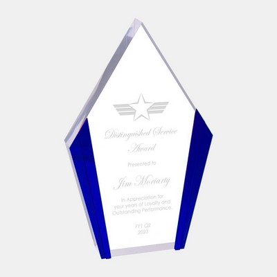 Diamond Acrylic with Blue Edges Award (Large)