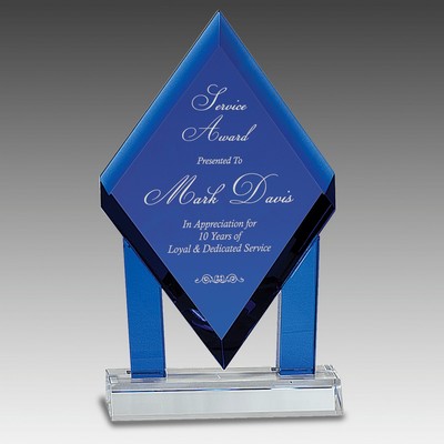 Crystal Floating Diamond w/ Columns on Base