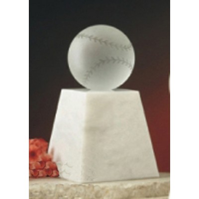 2.25" Crystal Baseball Award w/Base