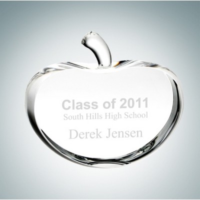 Teacher's Pet Apple Optical Crystal Award (Small)