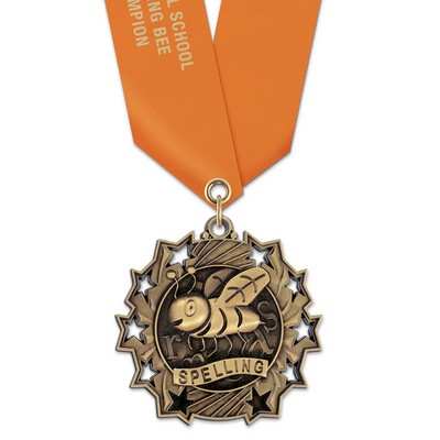 Spelling TS Medal w/Satin Neck Ribbon (2¼")