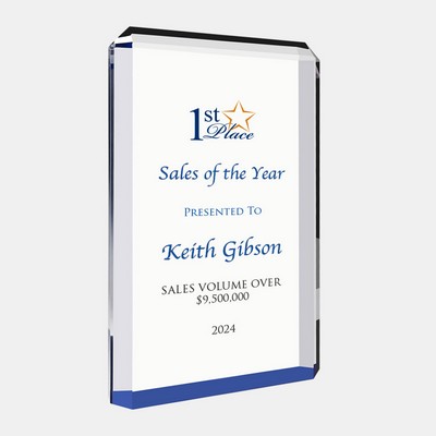 Color Imprinted Acrylic Oblique Blue Plaque (L)