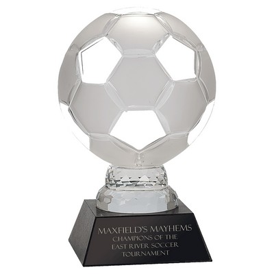 Glass Soccer Ball with Marble Base