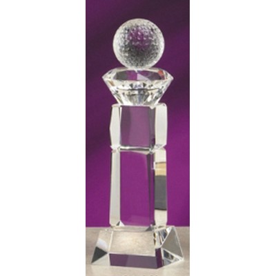 11" Clear Crystal Golf Supremo Award