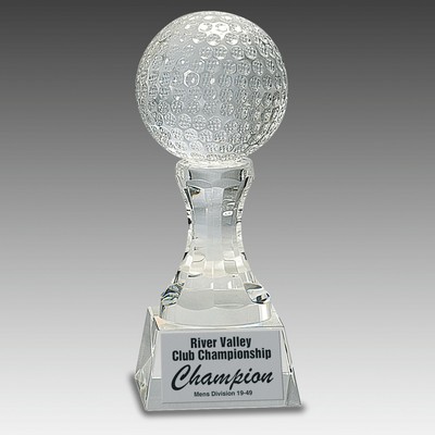 Crystal Golf Ball on Pedestal Base
