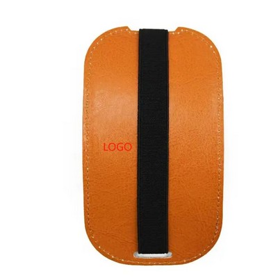 Durable PU Leather Felt Mouse Case With Elastic Strap Wireless Mouse Storage Pouch Reusable Mouse