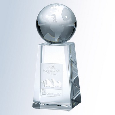 World Globathon Crystal Award, 8" x 3-1/8" x 3-1/8"