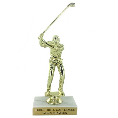 6 ½" Male Golfer Trophy w/Marble Base