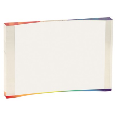 5" x 3 1/2" Rainbow 1" Thick Acrylic Crescent