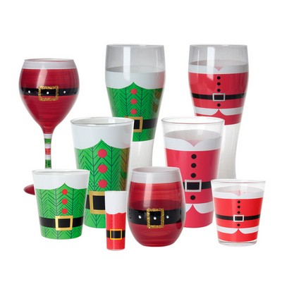 11.8 oz Christmas Wine Glass Drinkware Stemless Drinking Cup