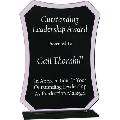 61/2" Black Rectangle Reflection Glass Award