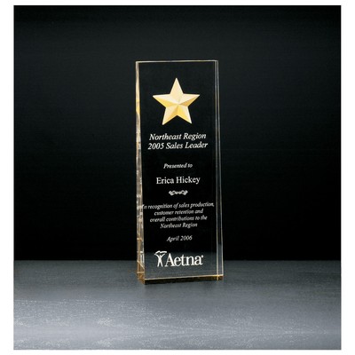 Etched Star w/Paint Fill and Mirrored Bottom Acrylic