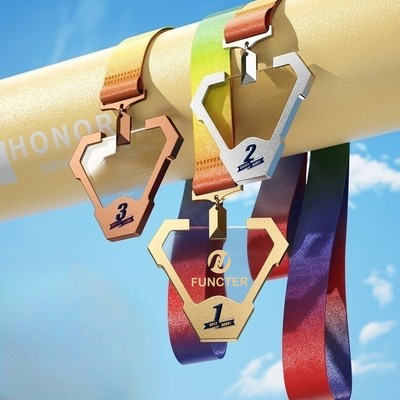 Triangle Man Made Crystal Aluminum Alloy Award Medals Clear Background