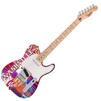 Fender Squier Tele Electric Guitar, Full Size with Custom Graphics