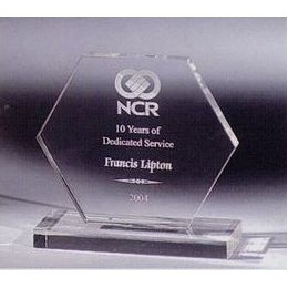 8" Acrylic Hexagon Award on Acrylic Base