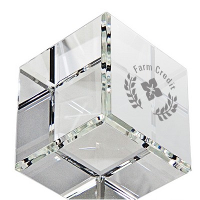 Beveled Standing Crystal Cube
