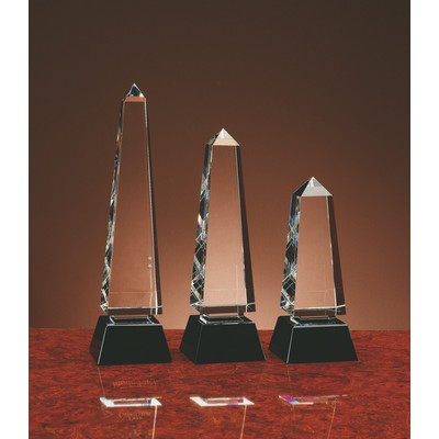 8" Jet Crystal Obelisk Award