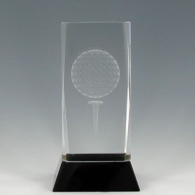 4 ¾" Optical Crystal Golf Ball & Tee Award