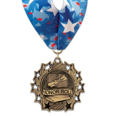 Honor Roll TS Medal w/Stock Millennium Neck Ribbon (2¼")