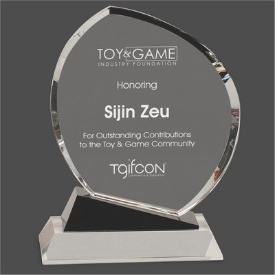 Crystal Oblong Award w/Black Accents (8½")
