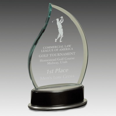 Jade Flame Glass w/ and Piano Finish Base