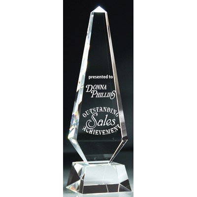 Crystal Obelisk Tower Award, Medium (3-1/2"x 12"H)