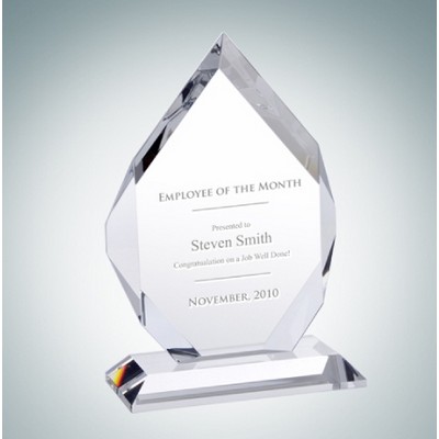 Classic Diamond Optical Crystal Award Plaque (Large)