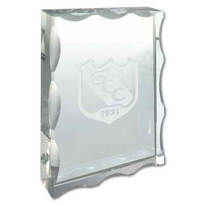 Rectangular Optical Crystal w/Scalloped Edges