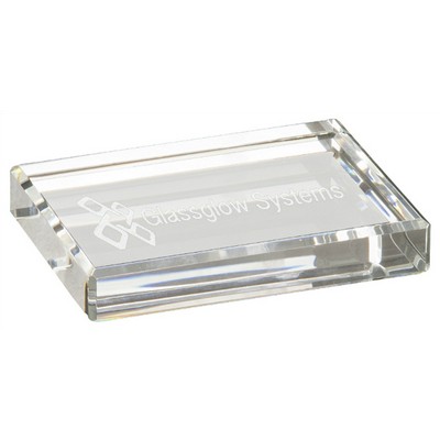 Crystal Rectangle Paperweight, 4"x3"