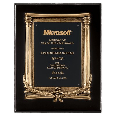 Rosewood Piano Finish Plaque with Antique Frame Casting