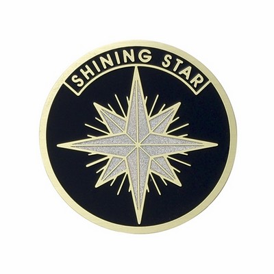 2" Shinning Star Etched Enameled Medallion Insert Disc