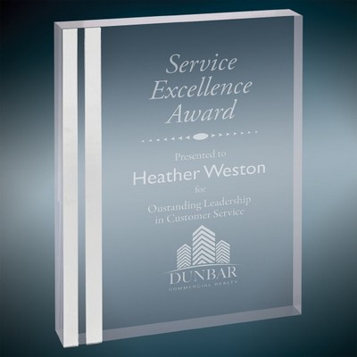 Silver Edge Rectangle Acrylic Award, 4" x 6"