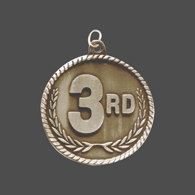 Bronze 3rd Place High Relief Medal (2")