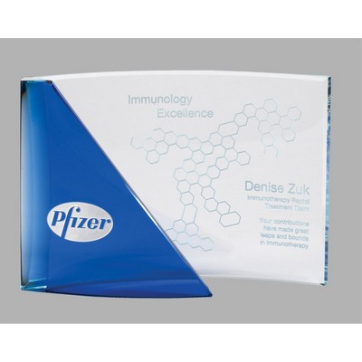 Roundabout Crystal Award w/Blue Accent