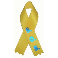 Printed Hope/ Support Our Troops Awareness Ribbon w/ Tape (3 1/2")
