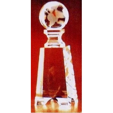 Crystal Series 2 1/2"x7" Crystal Globe On Gate Tower Award