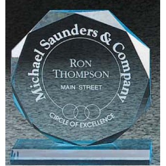 Blue Acrylic Octagon Award (6"x6 3/4")