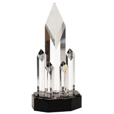 Premier 5 Crystal Rising Diamonds on a Black Crystal Base - 11"