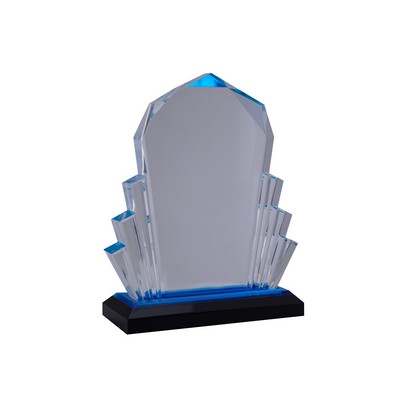 Blue Faceted Impress Acrylic Award 9"