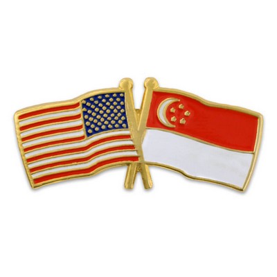 USA & Singapore Flag Pin