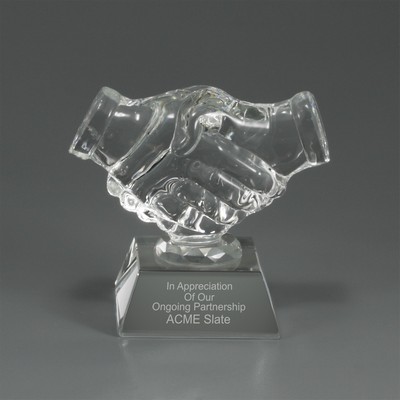 3D Crystal Handshake Award