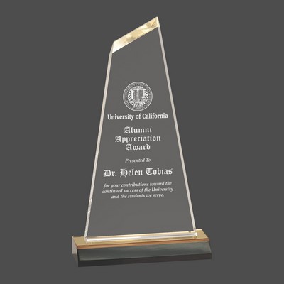 Gold Reflection Optima Acrylic Award w/6" Gold Mirror Base