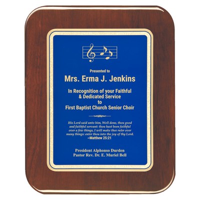 Blue Plate Rosewood Piano-Finish Plaque w/Elliptical Edge (9"x12")