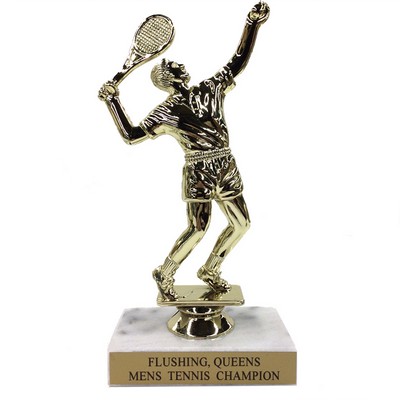 6 ½" Male Tennis Trophy w/Marble Base