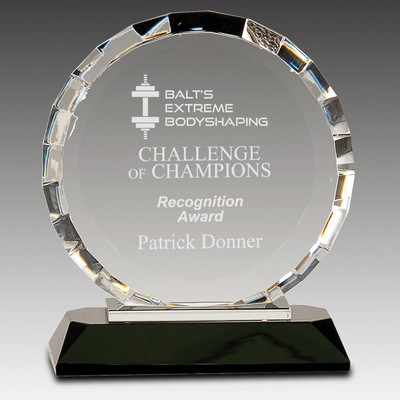 Crystal Round w/Rectangle Facets on Base