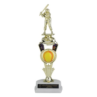 12 ½" Softball Spinner Trophy w/Figure